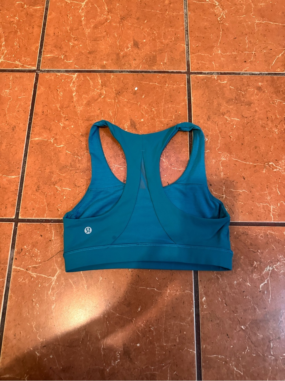 Lululemon Teal Racerback Sports Bra Size 4 Athletic Yoga Workout Top